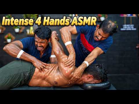 4 Hands Full Body Oil Massage & Intense Head Massage For Deep Sleep | 4 Hands ASMR Massage
