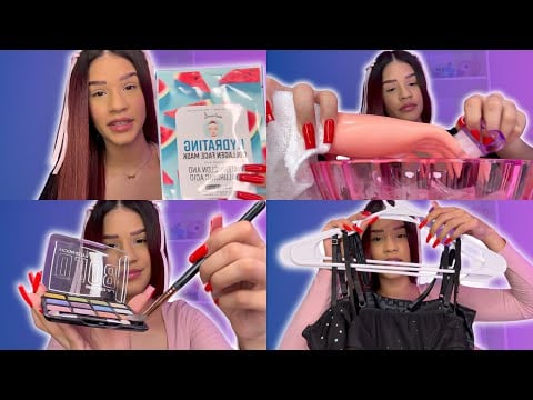 Asmr te preparo para una cita (maquillaje, manicure, skincare, ropa)