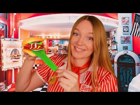 ASMR Stretchy American Diner Roleplay (Whispered, Sticky Sounds)