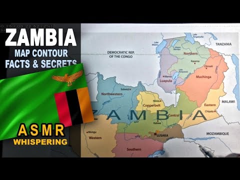 ZAMBIA map outline tracing with its provinces | facts and secrets | ASMR geography facts