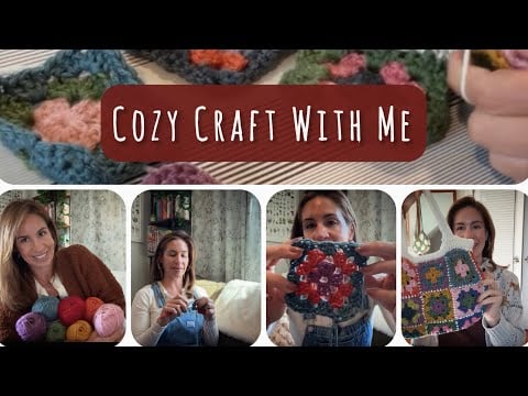 ASMR | Cozy Crochet With Me 🧶 | Making a Granny Square Handbag | Whispered ASMR Craft & Chat