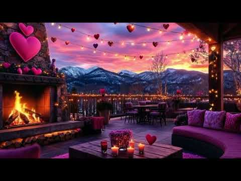 Smooth Relaxing Sounds of Love Soft Jazz Music on a Cozy Porch by the Fireplace