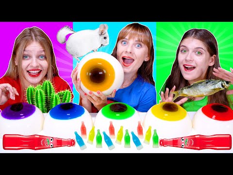 ASMR Gummy Eyeballs Party With Most Popular Food Challenge By LiLiBu