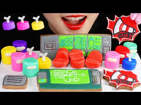 AMONG US FOOD ASMR EDIBLE AMONG US FOODS MUKBANG GAME FOOD ASMR