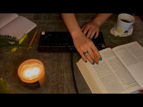 ASMR Cozy Study Session On A Rainy Day | Typing, Writing, Page Turning | No Talking