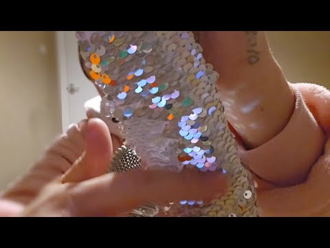 Random girly triggers ASMR ✨️🎀🧜‍♀️❄️ brushing stickers on mic