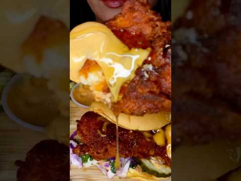 SPICY SAUCY CHICKEN STRIPS #asmr #foodasmr #daveshotchicken