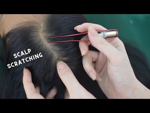ASMR Tingly Hair Parting With Tweezers, Hair Play With Breathing, Snoring Sounds For Stress Relief