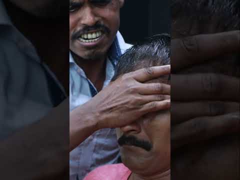 High Pressure Head And Body Massage ASMR By Strong Wrist Barber On The Big Eyes Barber #shorts