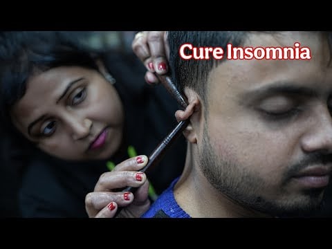 Wood Sticks ASMR Massage for Anxiety and Insomnia Relief | ASMR Dandruff Scratching By Lady Barber