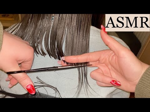 ASMR | Real person haircut *CLOSE UP* 💗 (hair play, hair brushing, spraying, cutting, no talking)