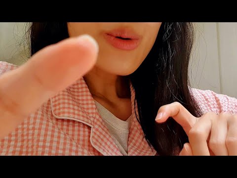 ASMR Camera Touching & Tongue Clicking 😌💕 clicky mouth sound, hand movement, face brushing, sleep