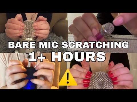 ASMR | 1+ HOURS of ONLY FAST AGGRESSIVE BARE MIC SCRATCHING for Sleep Study Background | No Talking