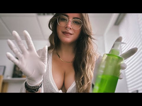 ASMR latex gloves and lotion sounds, hands movements (no talking)