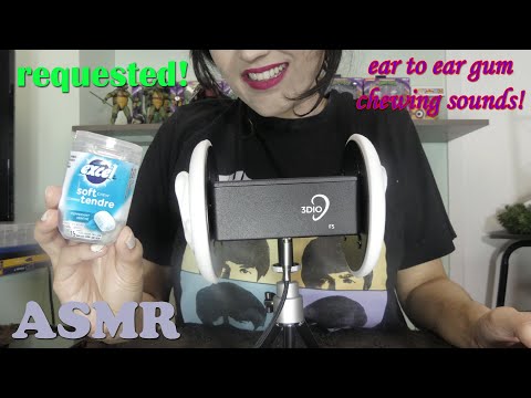 #Asmr Ear to Ear Gum Chewing 🍬♥ Highly Requested ~ Excel Peppermint Gum !! INTENSE Tingles) 3DIO