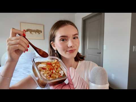 ASMR | eating banana baked oats