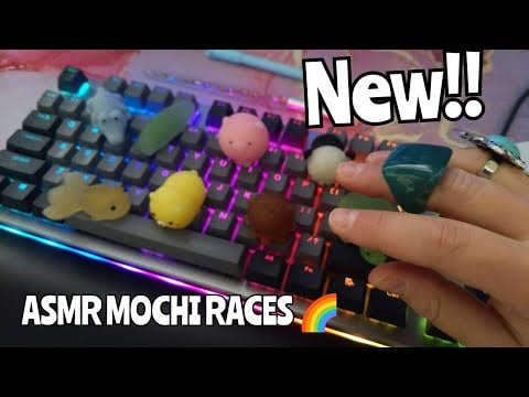 ASMR Mochi RACES | keyboard mochi races with mouth sounds