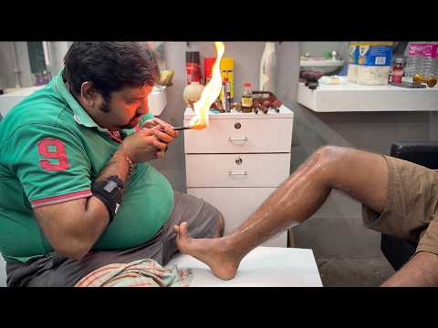 Shamboo Barber Deep Tissue FIRE🔥 Foot Massage Therapy | Instant Leg Pain Relief | ASMR Gautam