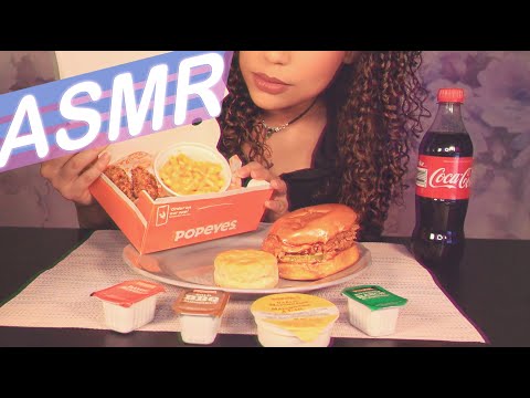 Mini ASMR Mukbang ~ POPEYES Fried Chicken Wings, Mac & Cheese, Chicken Sandwich