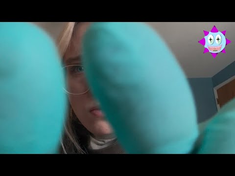 ASMR tension face massage w/ gloves (personal attention) dry glove sounds!