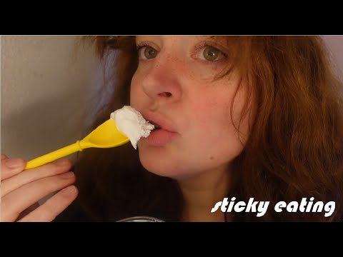 Marshmallow Fluff Eating ✨ Sweet Sticky Mouth Sounds ( ASMR, intense eating sounds)