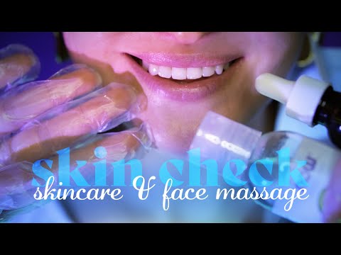 ASMR ~ Skin Check & Skincare ~ Oil Face Massage, Gloves & Face Mask, Personal Attention, Layered