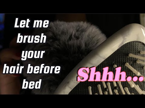ASMR | Mic Brushing on Fluffy Mic, "Shhh Relax", Soft Whispering and Light Humming to help you SLEEP