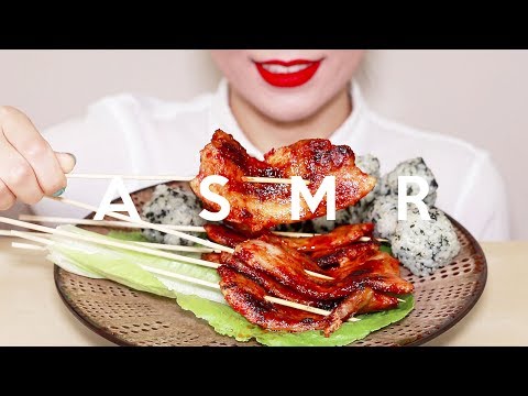 SPICY PORK BELLY (SAMGYUPSAL) & RICE BALLS ASMR 고추장 삼겹살 + 주먹밥 리얼사운드 먹방