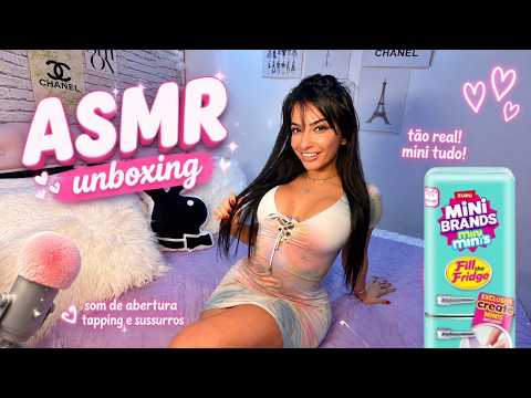 ASMR Unboxing Mini Brands GELADEIRA 🩵✨ Mini Fridge Surprise & Organização Relaxante!