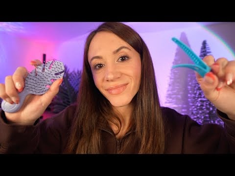 ASMR Brushing & Clipping Back Your Hair 💤  (personal attention for sleep)