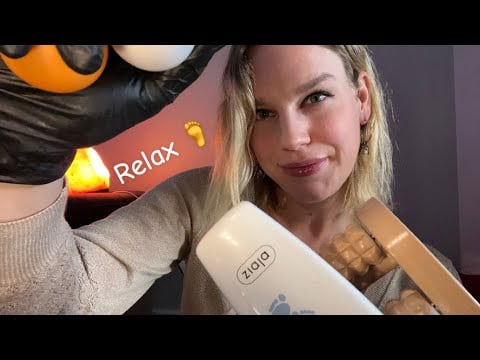 [ASMR] Fast & Aggressive Foot Cleaning And Double Massage🦶Lotion + Wooden Tool (Gloves)