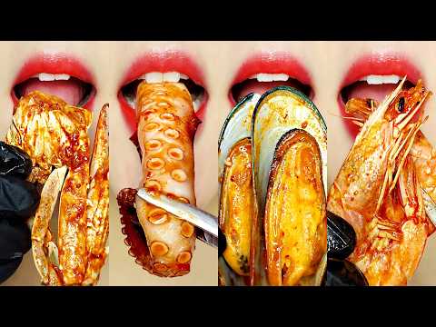 Korean🌶️🔥SPICY SEAFOOD Stew ASMR MUKBANG (Eating Sounds)