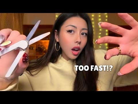 ASMR | fast & aggressive haircut (the mic cut out and it got tingly somehow)