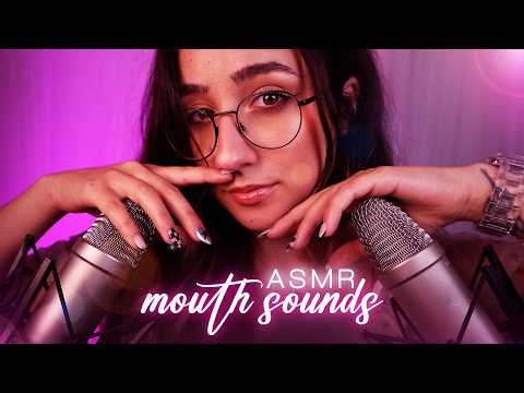 ASMR | Mouth Sounds Super Up-Close & Ear-to-Ear 💕 1 HOUR w/ black screen