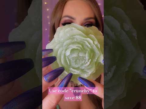 EDIBLE CRYSTAL FLOWER 🪷 #asmr #ediblecrystals #silkygem
