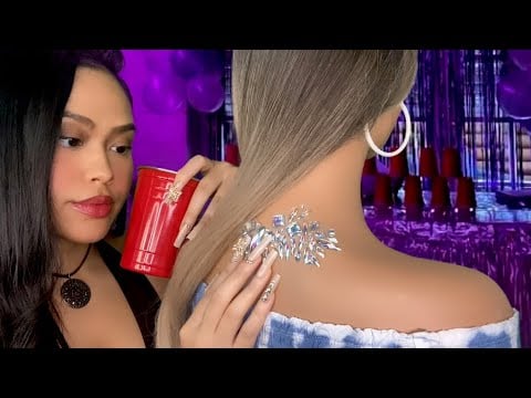 ASMR Girl At The Party Plays W/ Your Hair + Face Scratch/ Touching & Back Scratch Roleplay 