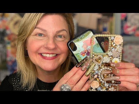 ASMR | Showing You my Tingly iPhone Cases | Tapping with Custom Long Nails 😍🔥💕