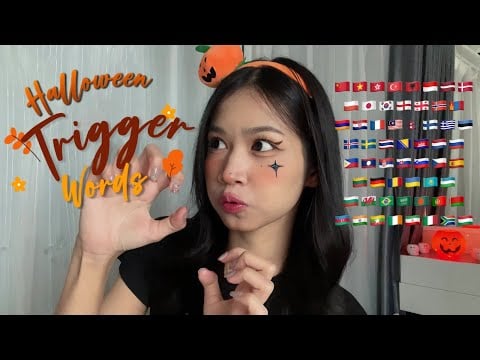 ASMR Halloween Trigger Words in 58 Languages 🎃 | Happy Halloween! 🍁🕯️