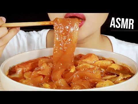 ASMR WIDE GLASS NOODLE TTEOKBOKKI 중국당면 떡볶이 먹방 Eating Sounds Mukbang