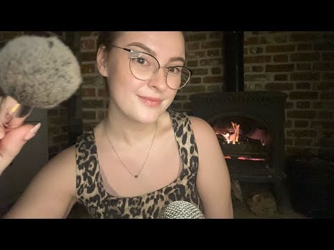 Personal Attention ASMR 🔥 Fireplace Sounds | Hair & Face Brushing, Skincare, Hand Movements 