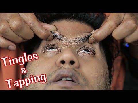 Best Tingles ASMR Forehead Tapping by Indian barber