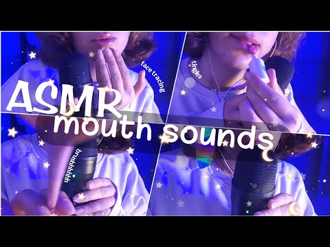 ASMR- inaudible whisper on sensitive mic 😴🎙✨️+mouth sounds+face tracing+brushing your face 💆🏻‍♀️💤