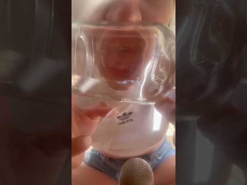 ASMR-chugging sounds-mouth sounds on glass #shorts #asmrsounds #relaxing
