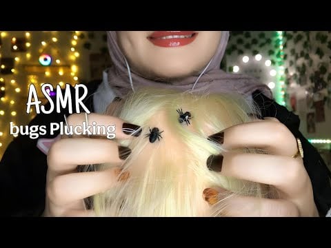 ASMR Check Your Hair For Lice And Pluck bugs 🐜 Mouth sounds background (massage & scratching)