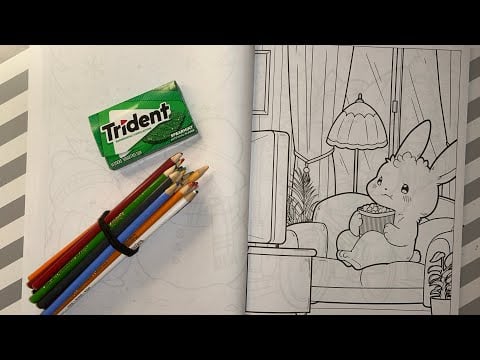 ASMR Coloring and Gum Chewing 