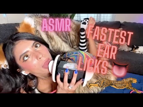 ASMR FASTEST EAR LICKS 🥵 SLEEP MEOW 🐱✨