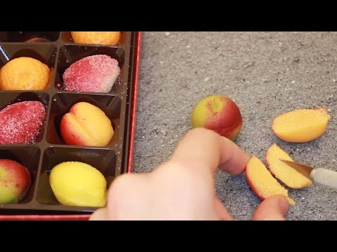Sticky Marzipan Fruits - ASMR eating sounds