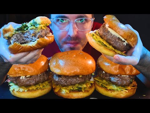 CHEESE CRISP FANCY BOY THICC BURGER ! * ASMR NO TALKING * | NOMNOMSAMMIEBOY