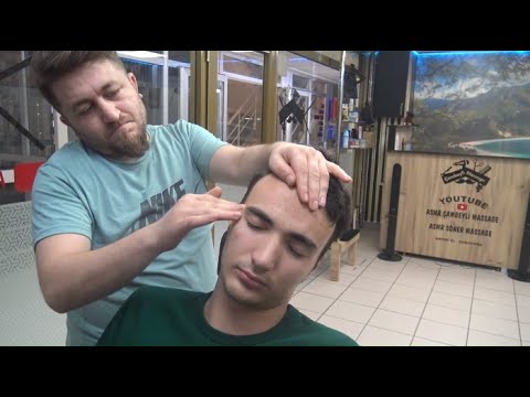 ASMR SLEEP = TURKISH BARBER MASSAGE = NECK-FINGER-SHOULDER CRACK=head,back,arm,ear,neck,face massage