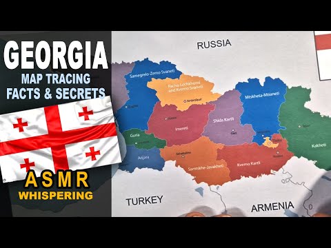 ASMR: Drawing GEORGIA map contour and its regions | Facts and Secrets | ASMR whispering words